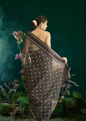 black-gold banarasi silk blend saree 4