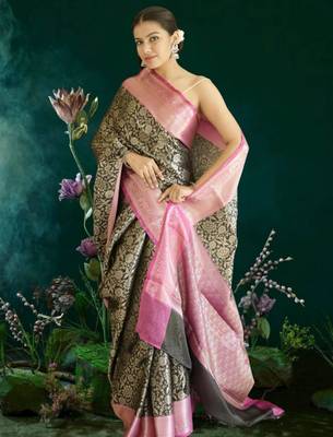 black-pink banarasi saree 4