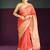red-gold tissue silk blend saree
