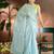 blue glass tissue silk blend saree