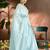 blue glass tissue silk blend saree