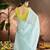 blue glass tissue silk blend saree