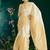 ivory & gold glass tissue silk blend saree