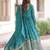 Blue sequins embroidered Anarkali with dupatta