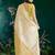 ivory & gold glass tissue silk blend saree