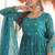 Blue sequins embroidered Anarkali with dupatta
