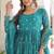 Blue sequins embroidered Anarkali with dupatta