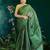 green glass tissue silk blend saree