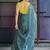 blue glass tissue silk blend saree