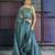 blue glass tissue silk blend saree