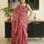 red saree with silver zari striped