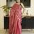 red saree with silver zari striped