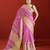 pink tissue linen saree with zari border
