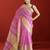 pink tissue linen saree with zari border