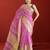 pink tissue linen saree with zari border