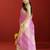 pink tissue linen saree with zari border