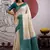 teal & off-white paper silk blend saree