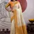 mustard & off-white paper silk saree