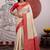 mustard & off-white handloom weaving paper silk blend saree