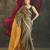 grey tissue linen saree with golden zari pallu