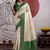 green & off-white paper silk saree