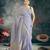 lavender linen silk blend saree with zari border
