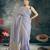lavender linen silk blend saree with zari border