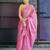 pink glass tissue silk blend saree