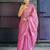 pink glass tissue silk blend saree