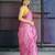 pink glass tissue silk blend saree