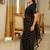 midnight stripes elegant black & gold saree