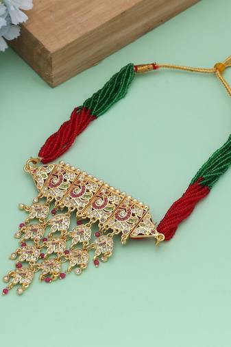 Multi color choker rajputi jewellery rani haar
