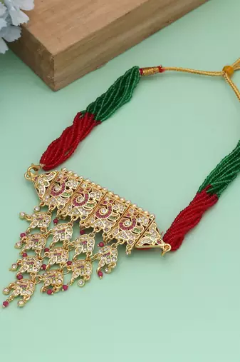 Multi color choker rajputi jewellery rani haar