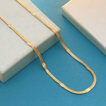 Gold color fashion chain necklace 1