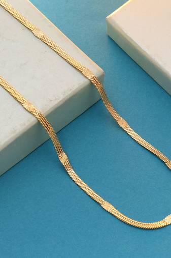 Gold color fashion chain necklace