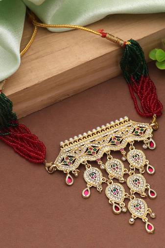 Multi color choker rajputi jewellery rani haar