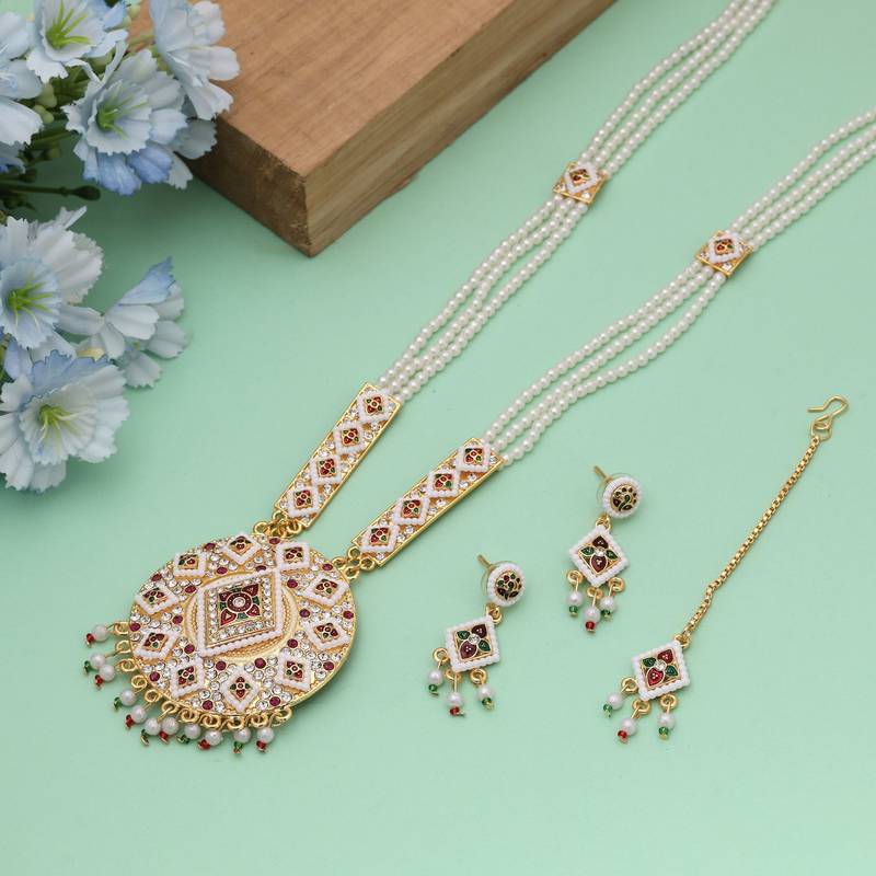 Multi color rajputi jewellery rani haar