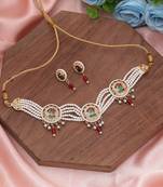 Maroon & green color rajputi jewellery rani haar
