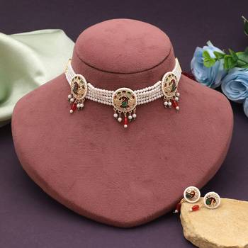 Maroon & green color rajputi jewellery rani haar 2