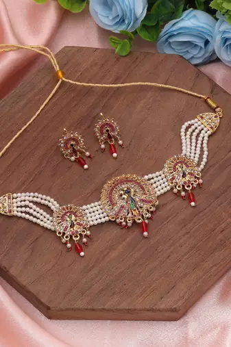 Multi color choker rajputi jewellery rani haar