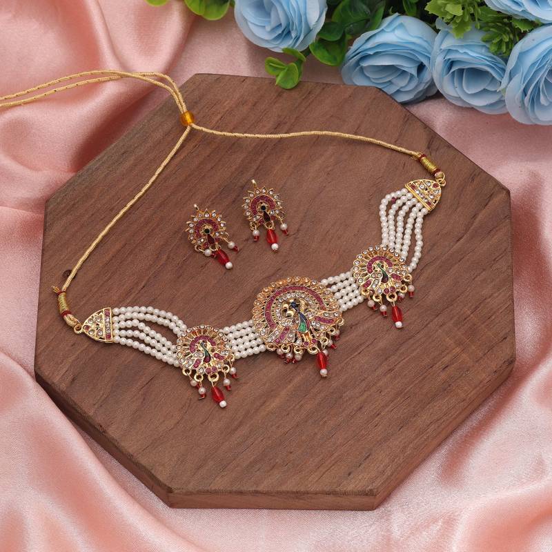 Multi color choker rajputi jewellery rani haar
