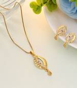 Gold color fashion chain pendant with earring