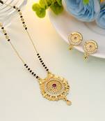 Gold color mangalsutra with earrings