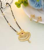 Gold color mangalsutra with earrings