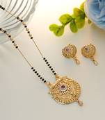 Gold color mangalsutra with earrings
