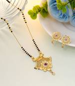 Gold color mangalsutra with earrings