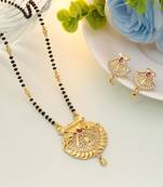 Gold color mangalsutra with earrings