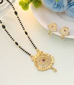 Gold color mangalsutra with earrings