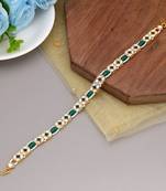 Green & white color kundan matha patti