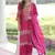 pink faux blooming embroidered kurti pant with dupatta